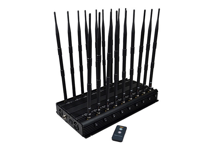 LORA LOJACK 5G Signal Jammer WIFI 2dbi Gains 18 Antennas 40W Walkie Talkie
